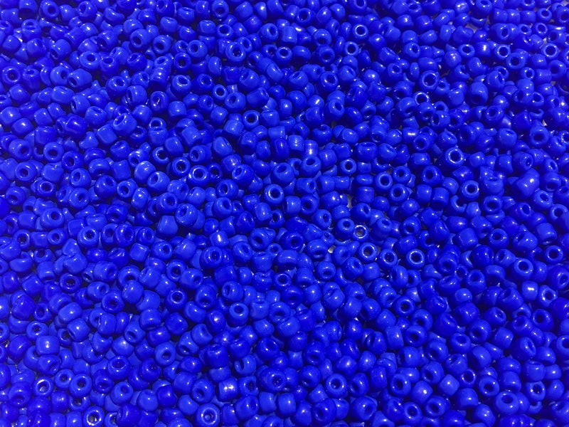 Golden Leaf Czech Glass Seed Beads Royal Blue Opaque Size:11/0 50 gr / 1.76 oz - Image 1